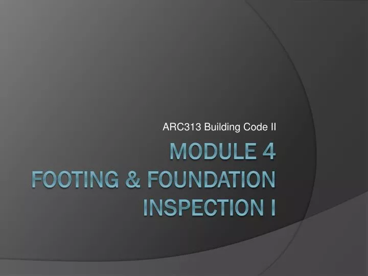 arc313 building code ii