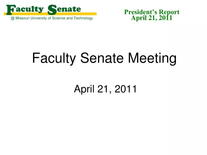 faculty senate meeting april 21 2011