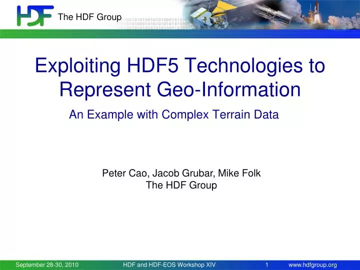exploiting hdf5 technologies to represent geo information