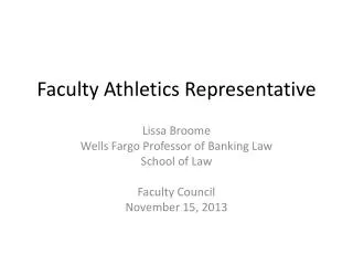 Faculty Athletics Representative