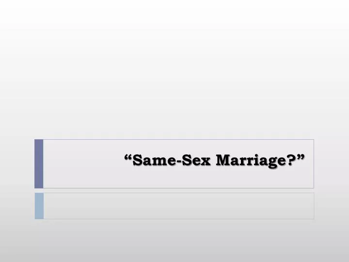 same sex marriage