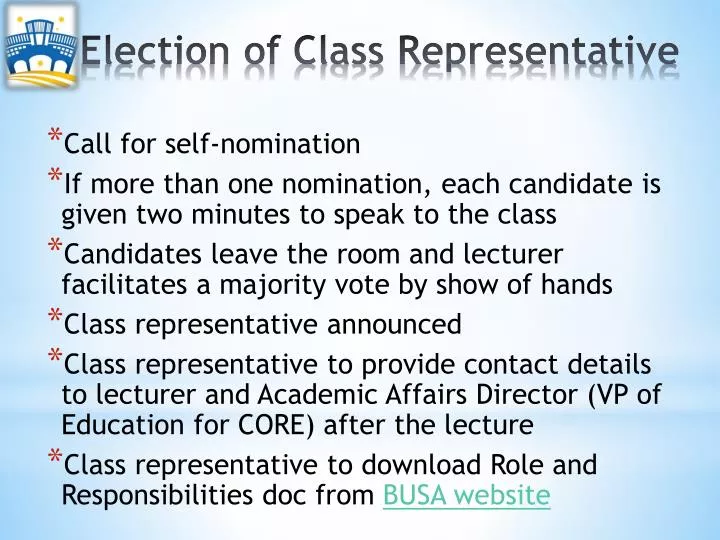 election of class representative