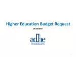 Higher Education Budget Request - slide 1
