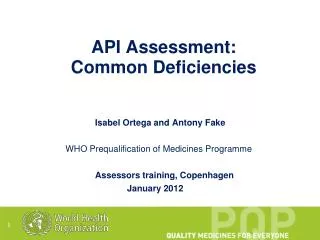 API Assessment: Common Deficiencies