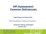API Assessment: Common Deficiencies - slide 1