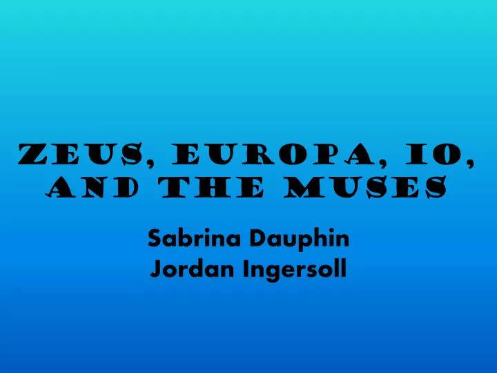 zeus europa io and the muses