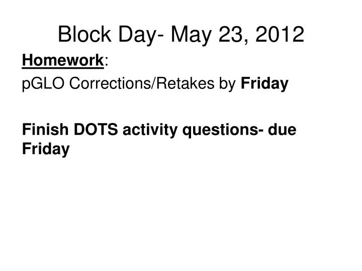 block day may 23 2012
