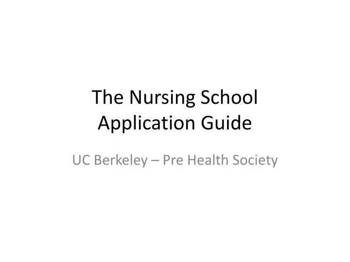 the nursing school application guide
