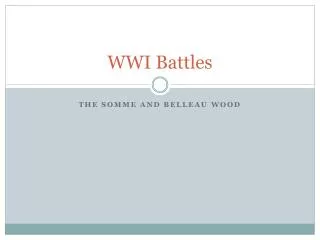 WWI Battles