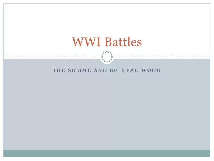 wwi battles