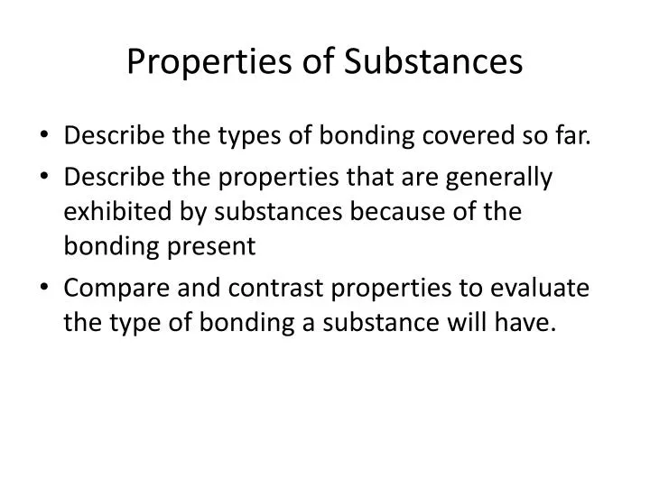 properties of substances