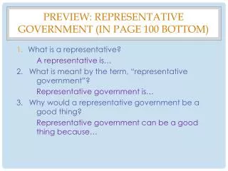 Preview: Representative Government (IN Page 100 BOTTOM)