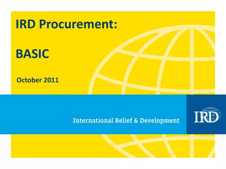 ird procurement basic