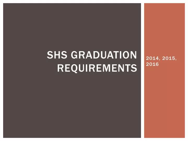 shs graduation requirements