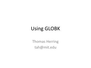 Using GLOBK
