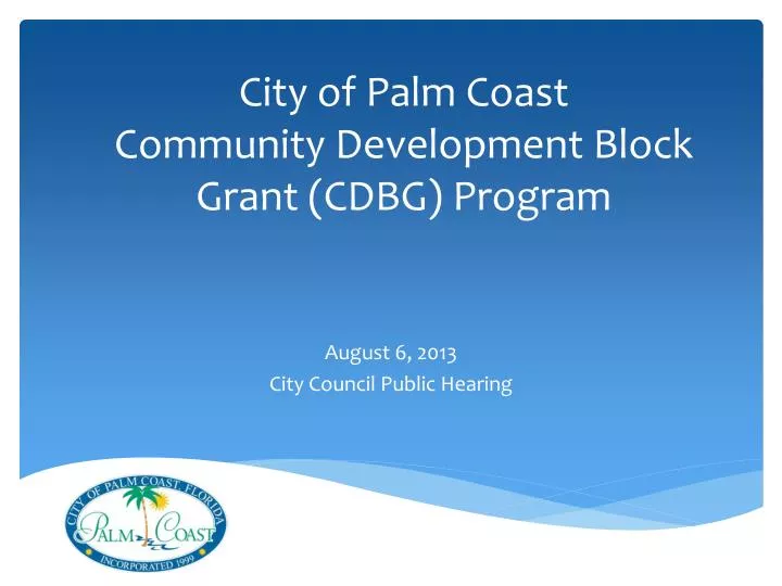 city of palm coast community development block grant cdbg program