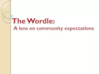 The Wordle: 					A lens on community expectations