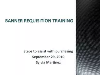 BANNER REQUISITION TRAINING