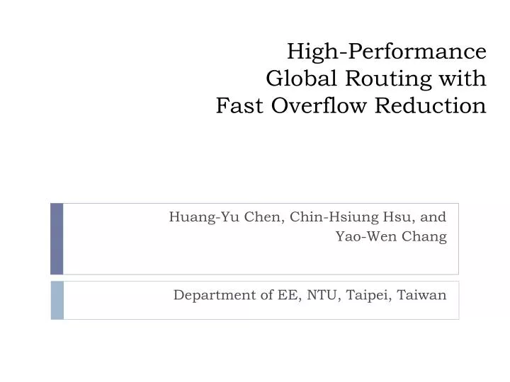 high performance global routing with fast overflow reduction