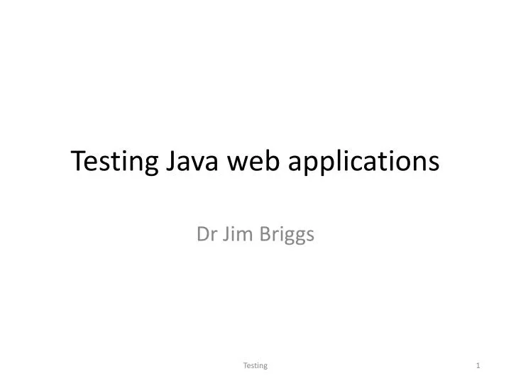 testing java web applications