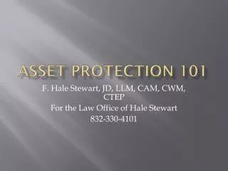 Asset Protection 101