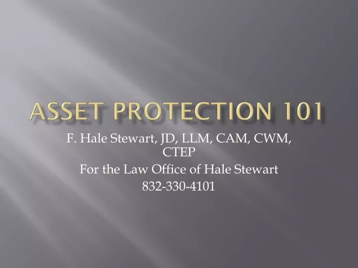 asset protection 101