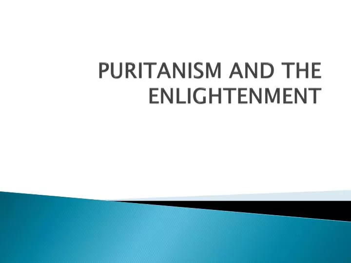 puritanism and the enlightenment