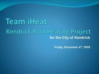 Kendrick Pool Heating Project