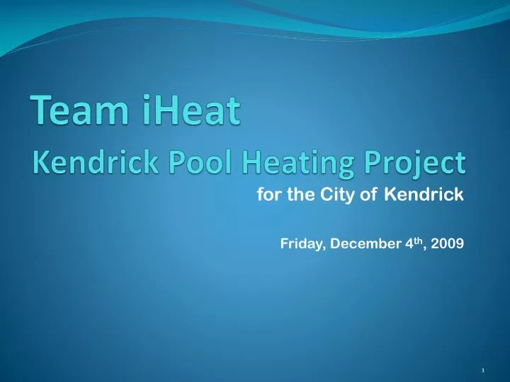 kendrick pool heating project