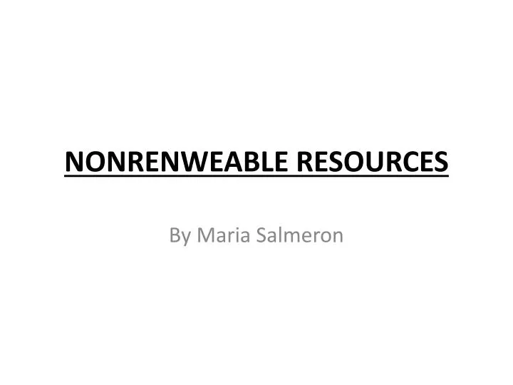 nonrenweable resources
