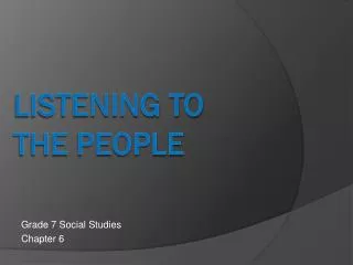 Listening to the People