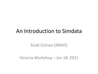 An Introduction to Simdata