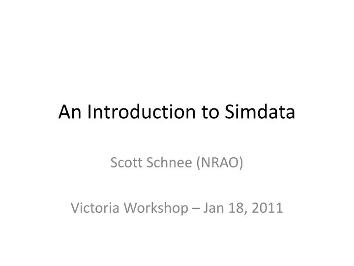 an introduction to simdata