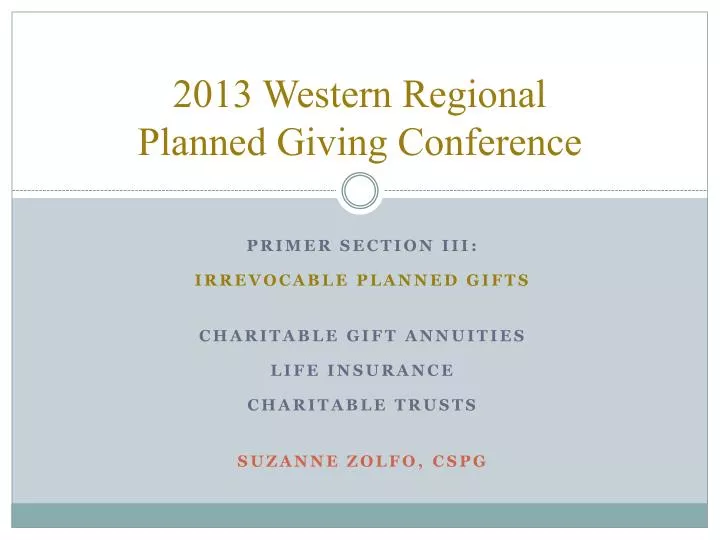 2013 western regional planned giving conference