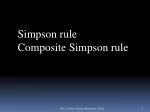 Simpson rule Composite Simpson rule - slide 1