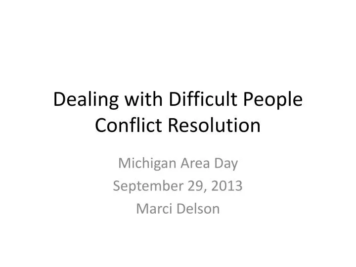 dealing with difficult people conflict resolution