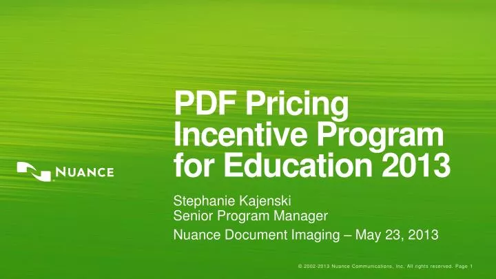pdf pricing incentive program for education 2013