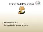 Bylaws and Resolutions - slide 1