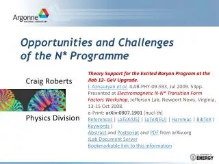 Opportunities and Challenges of the N* Programme