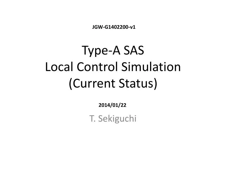 type a sas local control simulation current status