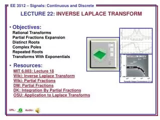 LECTURE 22: INVERSE LAPLACE TRANSFORM