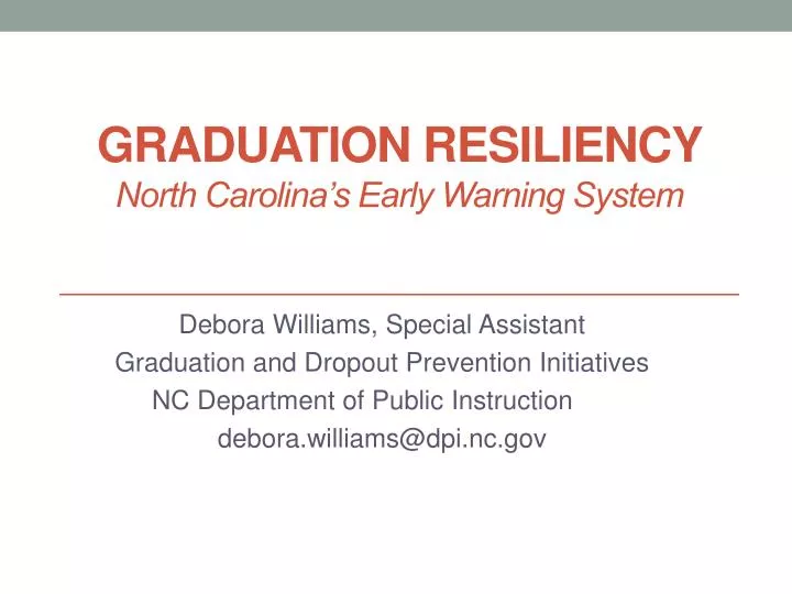 graduation resiliency north carolina s early warning system