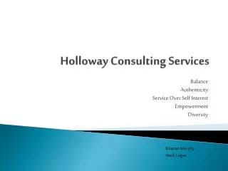 Holloway Consulting Services