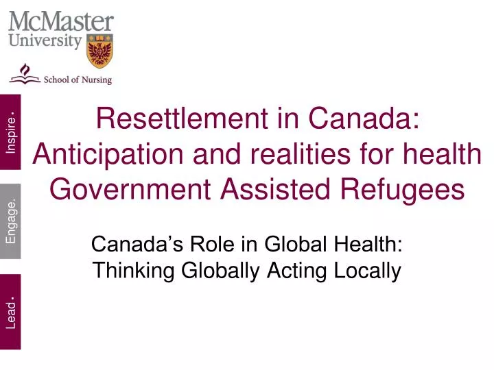 resettlement in canada anticipation and realities for health government assisted refugees