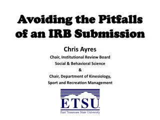 avoiding the pitfalls of an irb submission