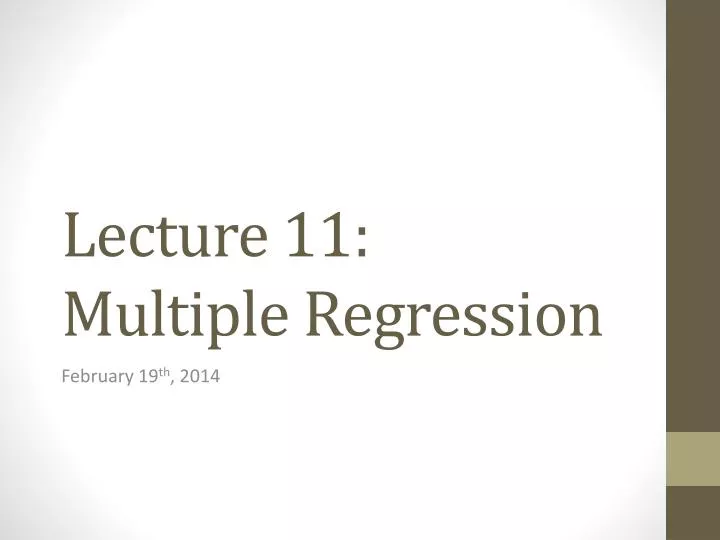 lecture 11 multiple regression