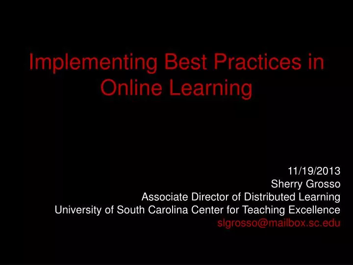 implementing best practices in online learning