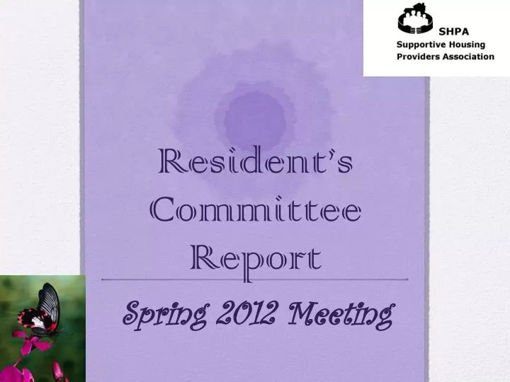 resident s committee report