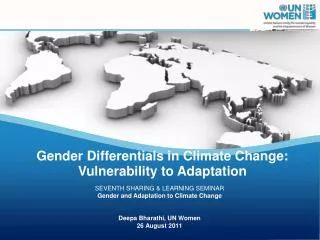 SEVENTH SHARING &amp; LEARNING SEMINAR Gender and Adaptation to Climate Change
