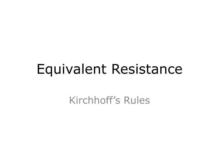 equivalent resistance